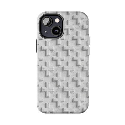 White Cross Phone Case for iPhone - Lightweight, Impact Resistant, Wireless Charging Compatible