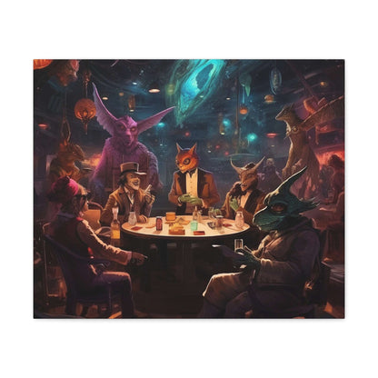 Intergalactic Poker Canvas Gallery Wraps / Game Room Art / Wall Decor / Living Room Decor