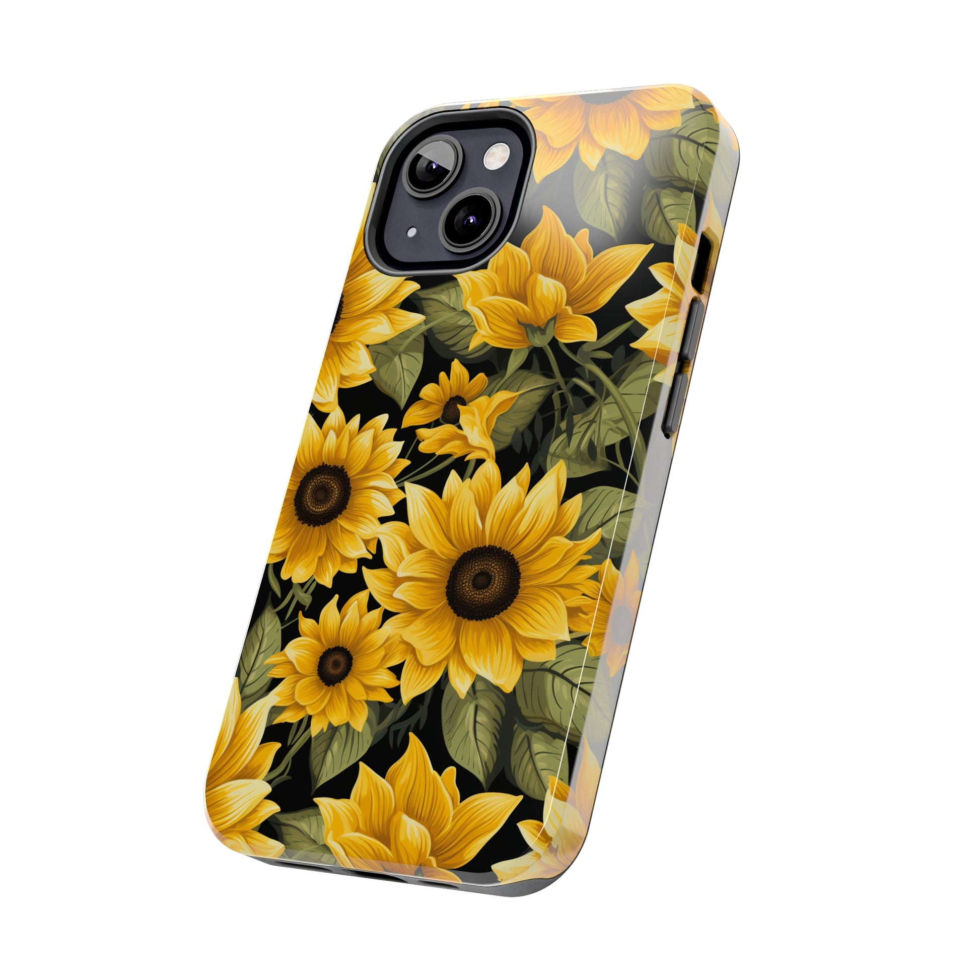 AI Sunflower Pattern Phone Case for iPhone - Lightweight, Impact Resistant, Wireless Charging Compatible-AI phone case-AI By AJ