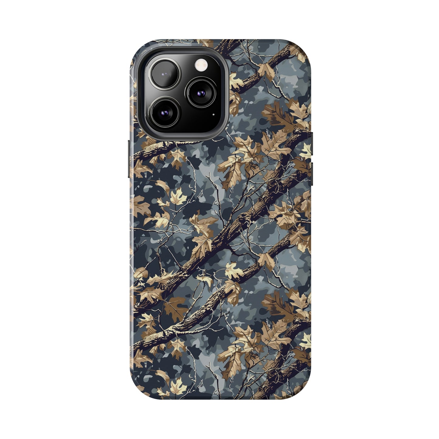 Gray Camo Phone Case for iPhone - Lightweight, Impact Resistant, Wireless Charging Compatible