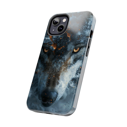 Grey Wolf Head Phone Case for iPhone - Lightweight, Impact Resistant, Wireless Charging Compatible