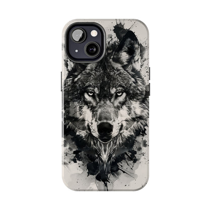 Calligraffiti Style Wolf Phone Case 3 for iPhone - Lightweight, Impact Resistant, Wireless Charging Compatible