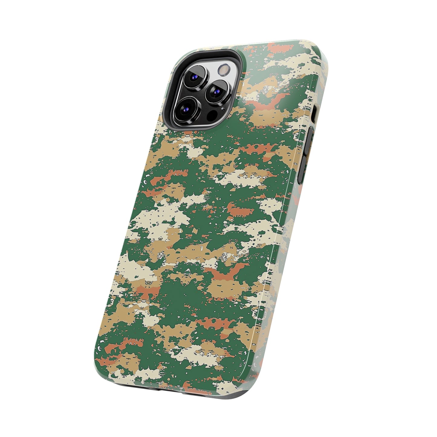 Green Pixel Camo Phone Case for iPhone - Lightweight, Impact Resistant, Wireless Charging Compatible