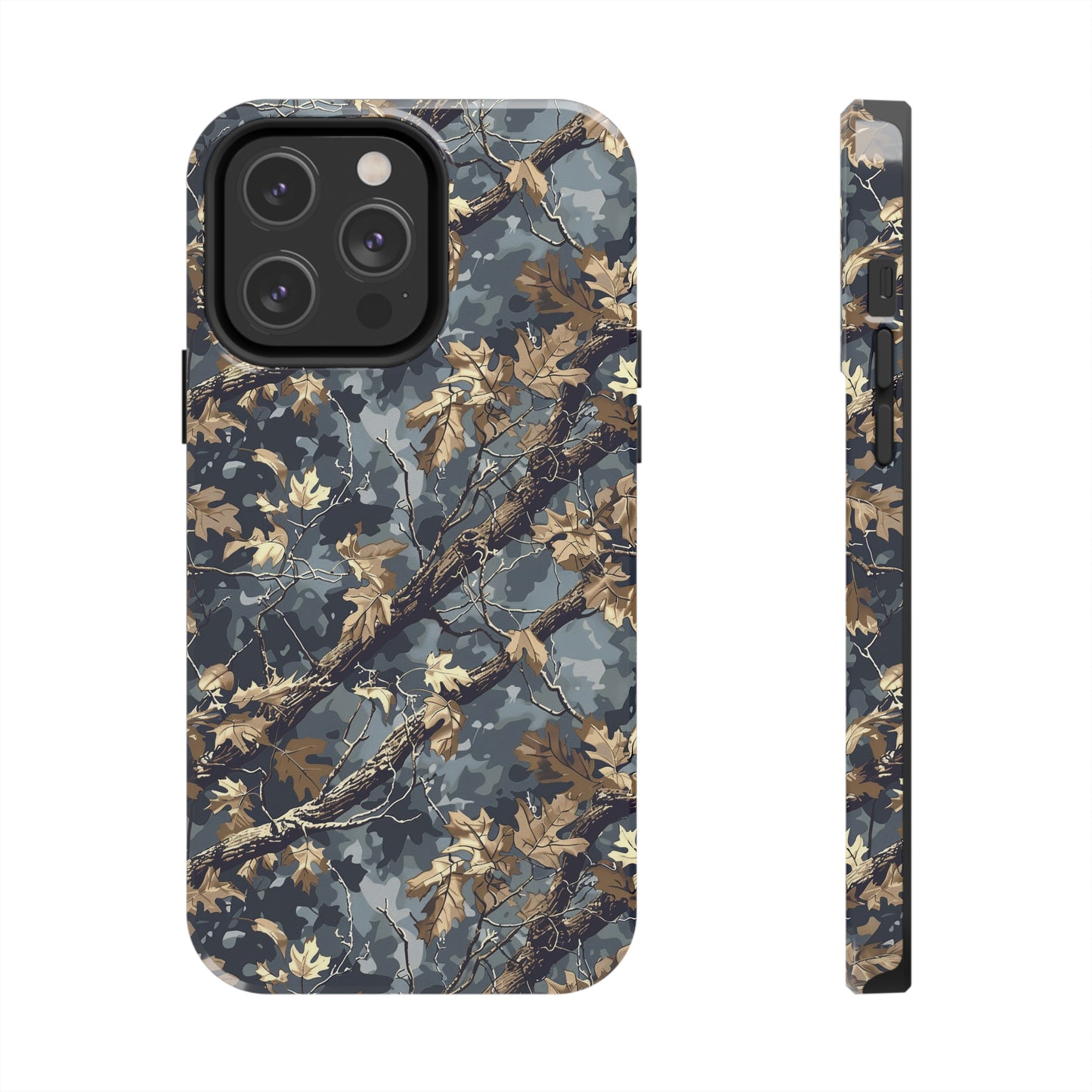 Gray Camo Phone Case for iPhone - Lightweight, Impact Resistant, Wireless Charging Compatible