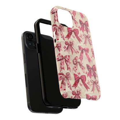 Pink Bows 3 Phone Case for iPhone - Lightweight, Impact Resistant, Wireless Charging Compatible