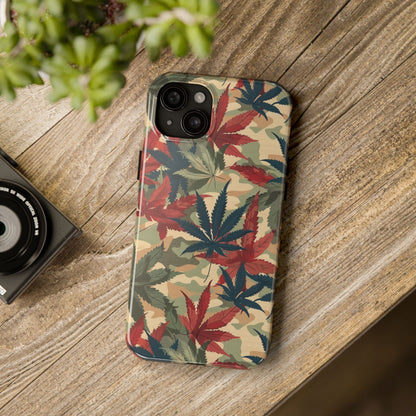 Cannabis Camo Phone Case for iPhone - Lightweight, Impact Resistant, Wireless Charging Compatible