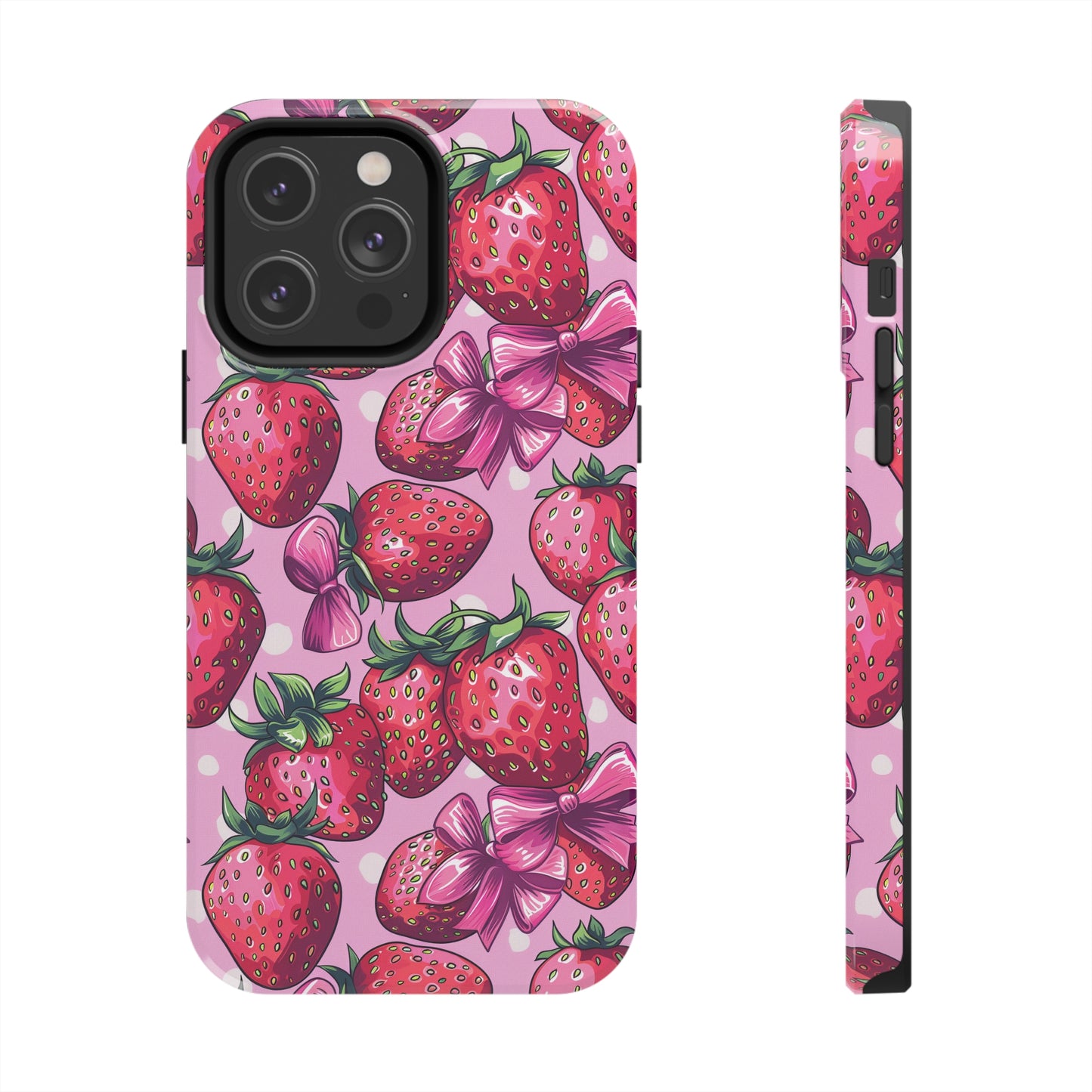 Bows and Berries Phone Case for iPhone - Lightweight, Impact Resistant, Wireless Charging Compatible