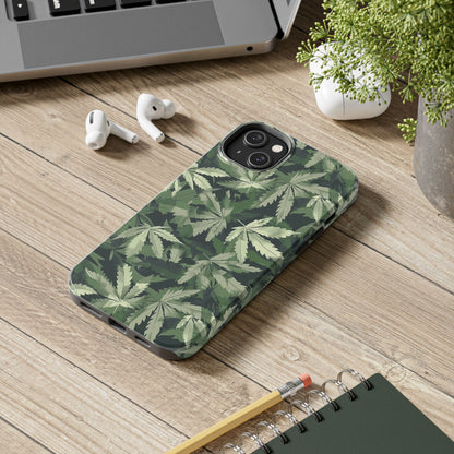 Cannabis Camo 3 Phone Case for iPhone - Lightweight, Impact Resistant, Wireless Charging Compatible