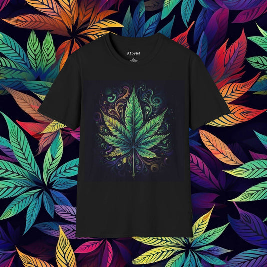 Marijuana T-Shirt - Trippy Weed Leaf