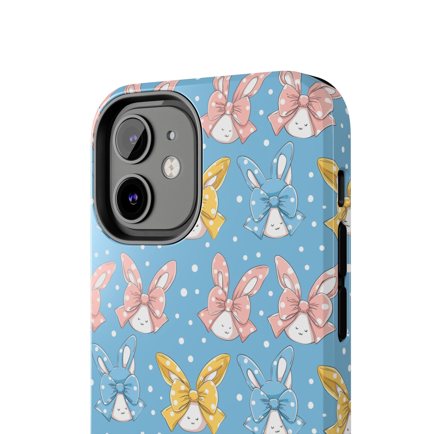 Bunnies and Bows Phone Case for iPhone - Lightweight, Impact Resistant, Wireless Charging Compatible