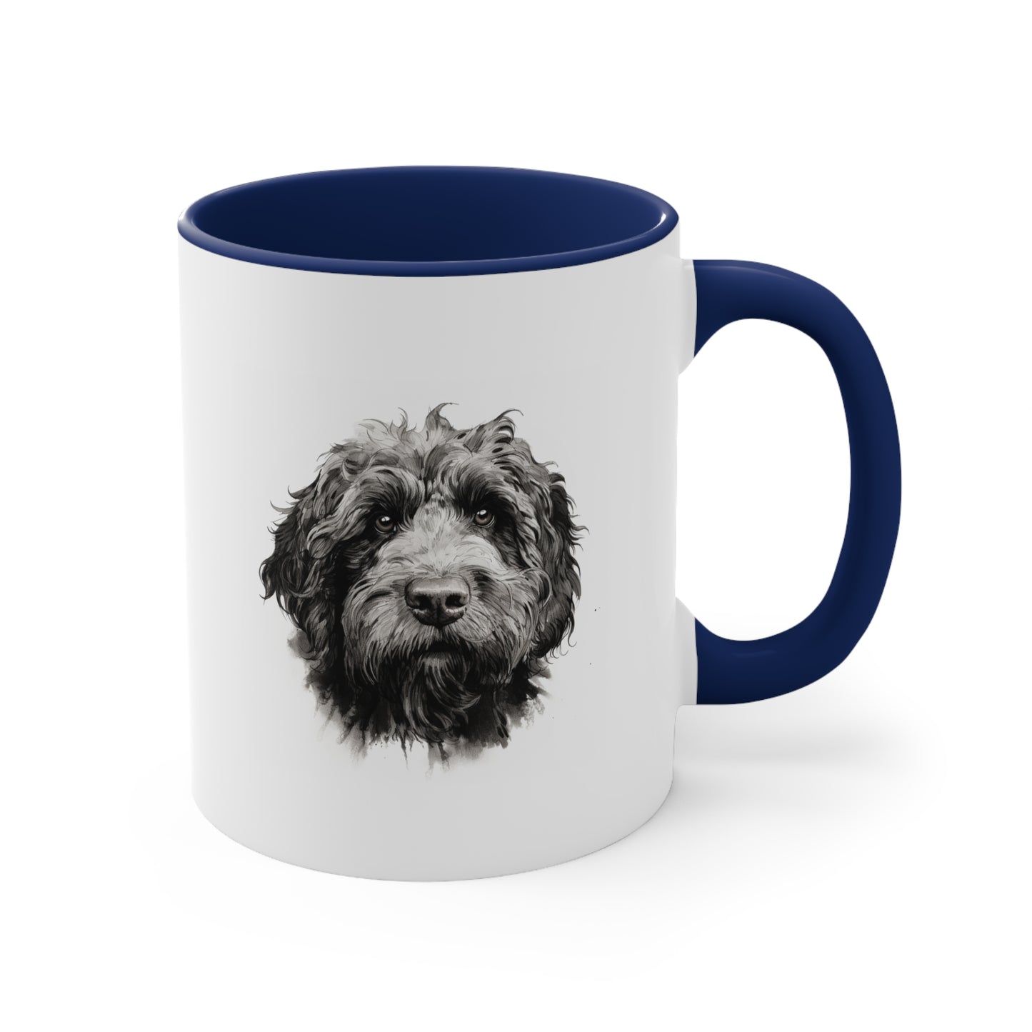 11 oz Accent Coffee Mug - Double-Sided Newfypoo Portrait - Perfect for Dog Lovers & Morning Brew