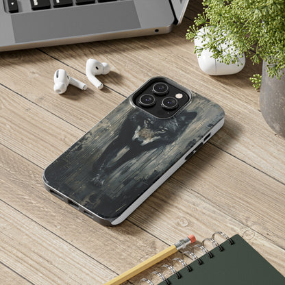 The Arte Povera Style Wolf Phone Case for iPhone - Lightweight, Impact Resistant, Wireless Charging Compatible