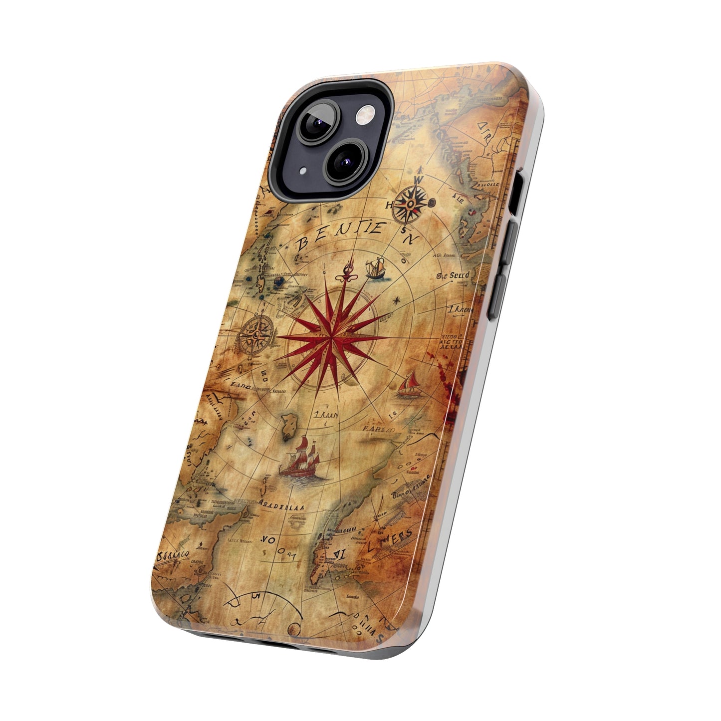 Ancient Cartography Phone Case for iPhone - Lightweight, Impact Resistant, Wireless Charging Compatible