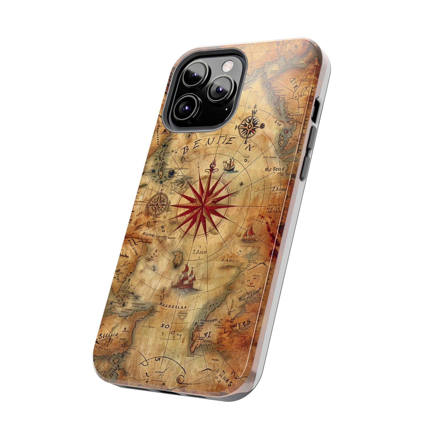 Ancient Cartography Phone Case for iPhone - Lightweight, Impact Resistant, Wireless Charging Compatible