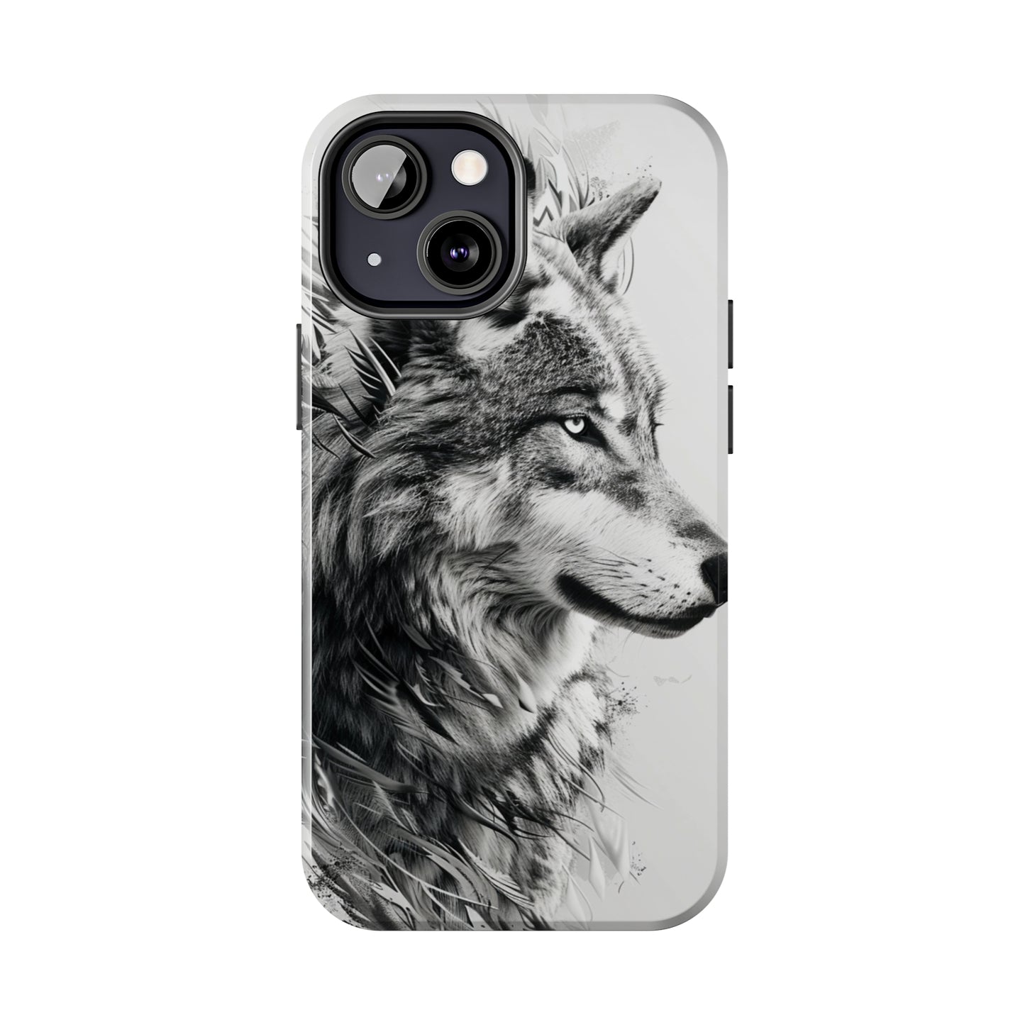 Calligraffiti Style Wolf Phone Case 2 for iPhone - Lightweight, Impact Resistant, Wireless Charging Compatible