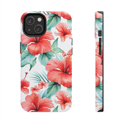 AI Hibiscus Pattern Phone Case for iPhone - Lightweight, Impact Resistant, Wireless Charging Compatible-AI phone case-AI By AJ