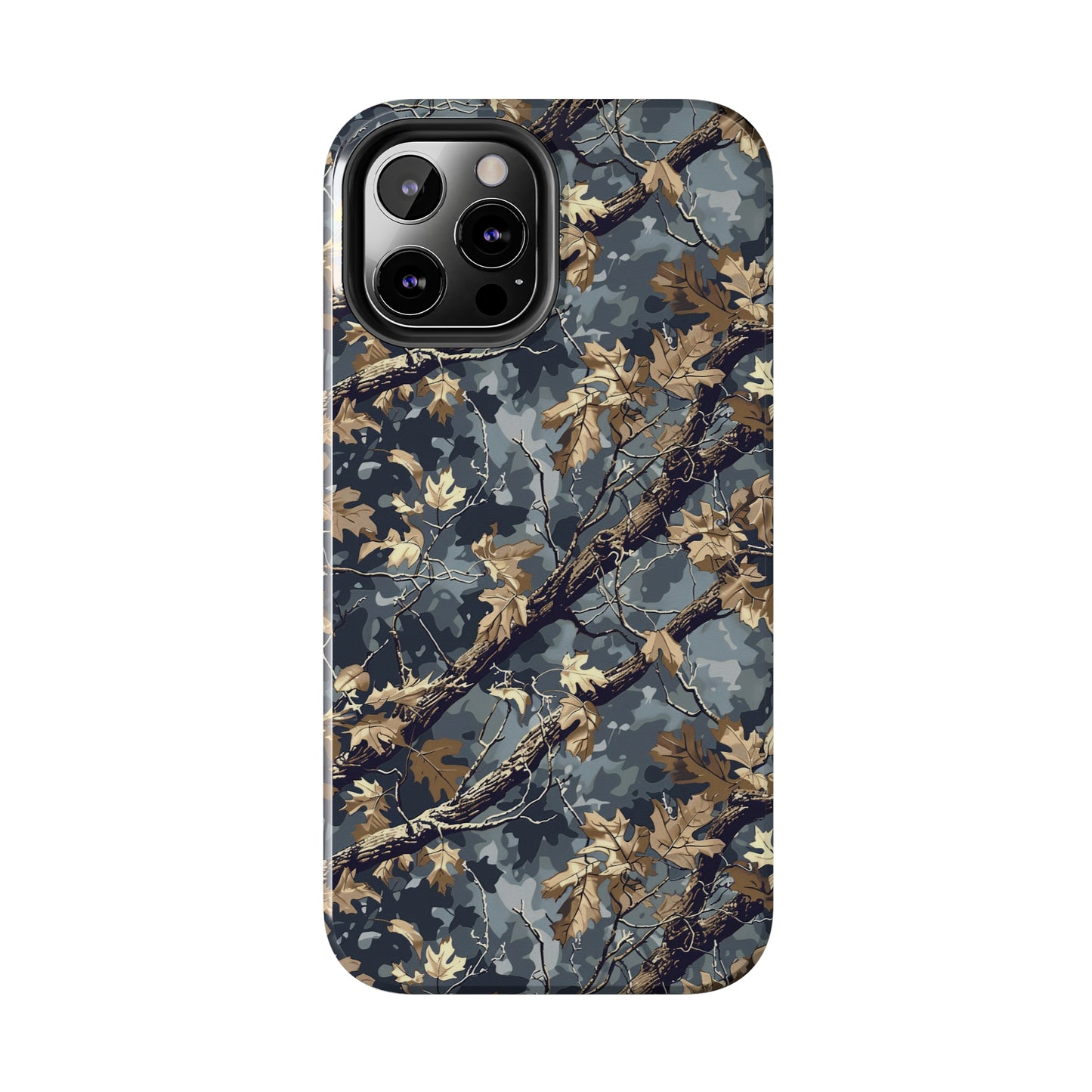 Gray Camo Phone Case for iPhone - Lightweight, Impact Resistant, Wireless Charging Compatible