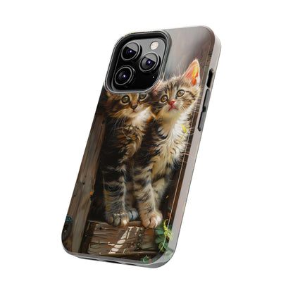 Window of Kittens Phone Case for iPhone - Lightweight, Impact Resistant, Wireless Charging Compatible