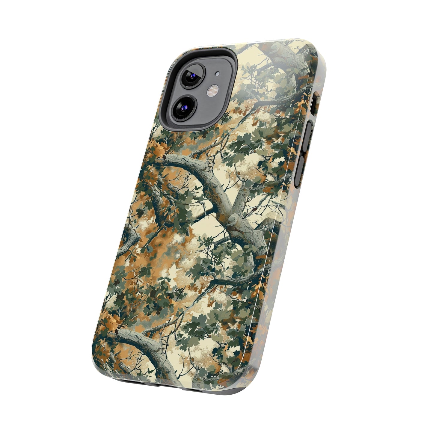 Brown Tree Camo Phone Case for iPhone - Lightweight, Impact Resistant, Wireless Charging Compatible