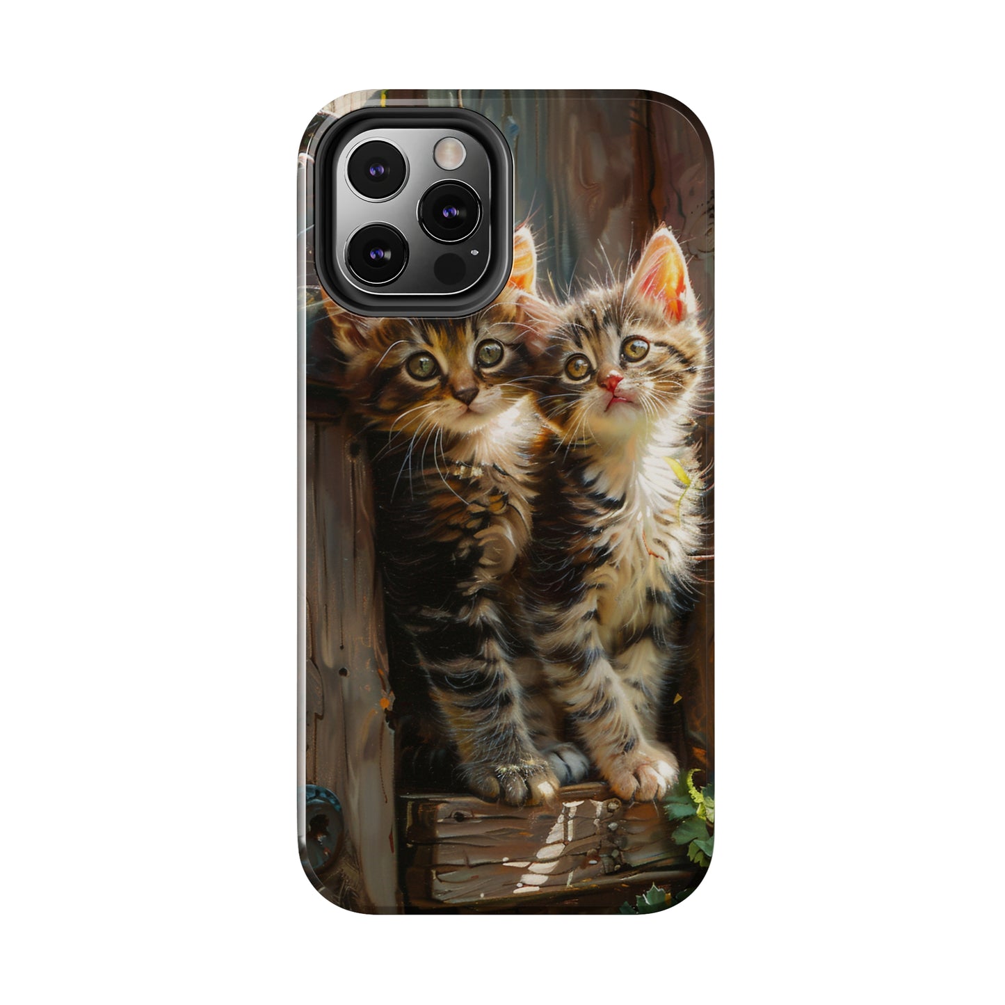 Window of Kittens Phone Case for iPhone - Lightweight, Impact Resistant, Wireless Charging Compatible