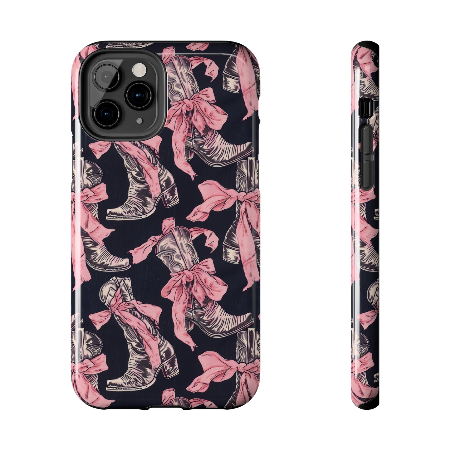 Bows and Boots 3 Phone Case for iPhone - Lightweight, Impact Resistant, Wireless Charging Compatible