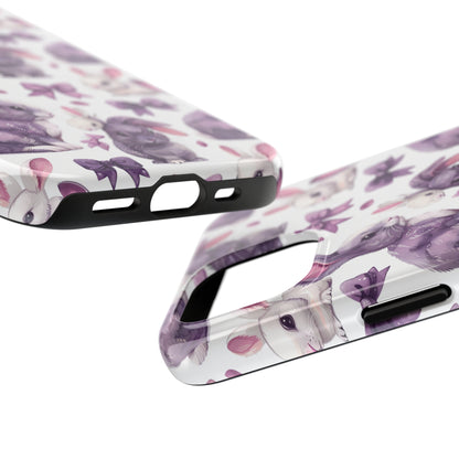 Bunnies and Bows Phone Case for iPhone - Lightweight, Impact Resistant, Wireless Charging Compatible