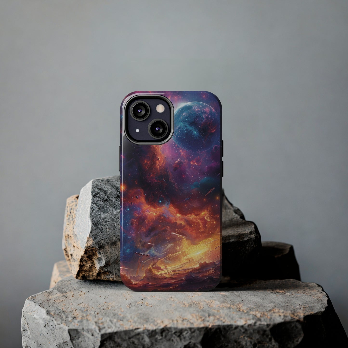 Cosmic Space Phone Case for iPhone - Lightweight, Impact Resistant, Wireless Charging Compatible