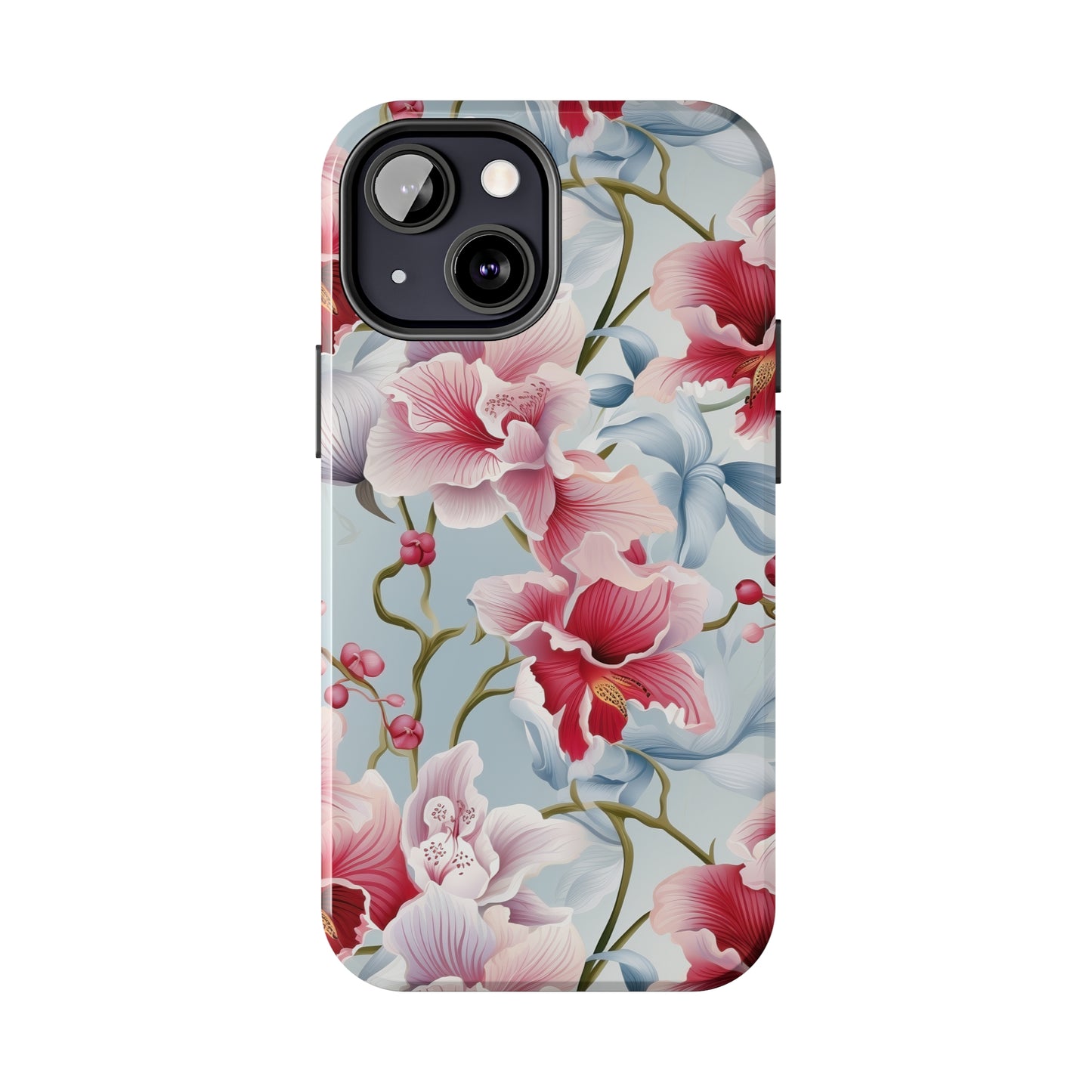 AI Orchid Pattern Phone Case for iPhone - Lightweight, Impact Resistant, Wireless Charging Compatible-AI phone case-AI By AJ