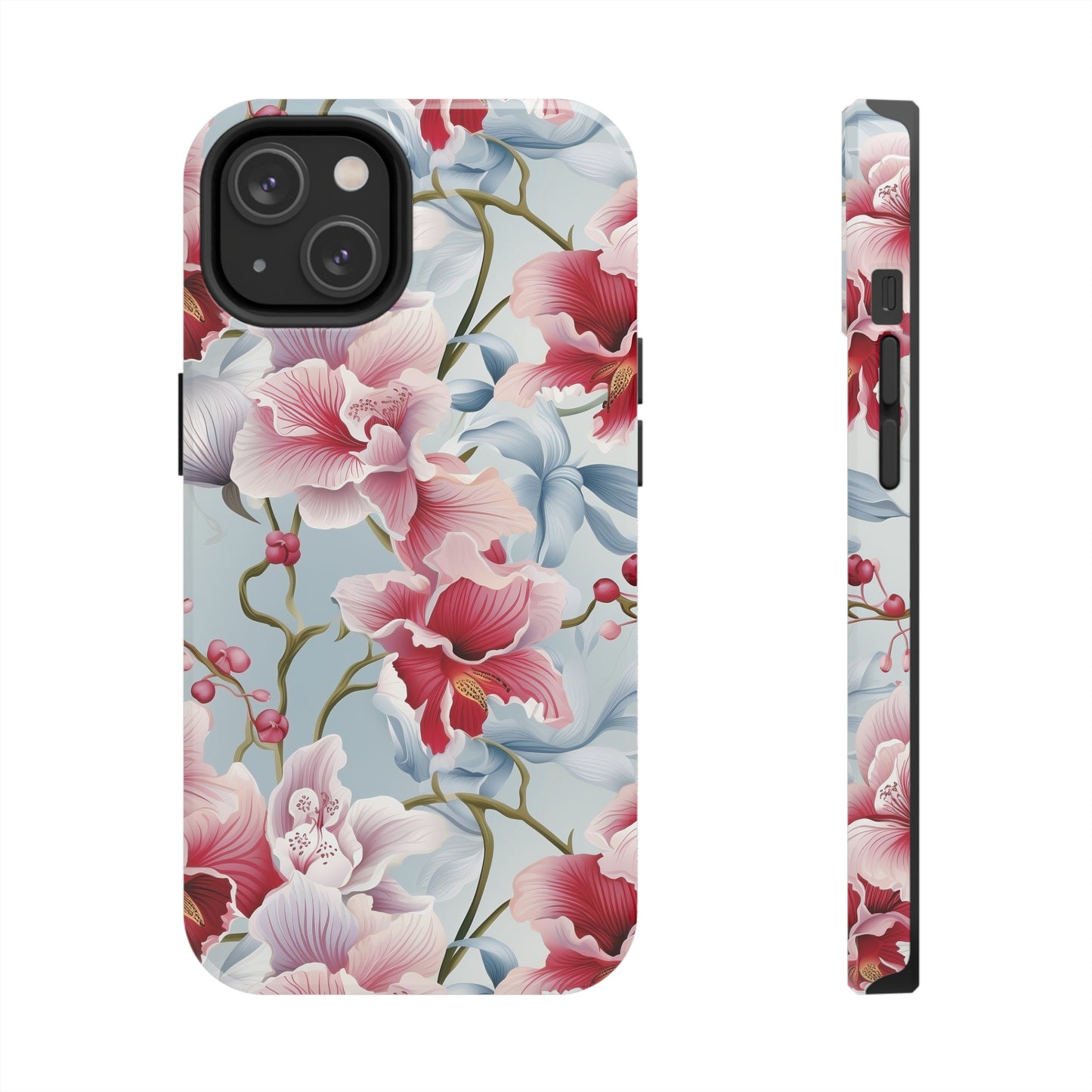 AI Orchid Pattern Phone Case for iPhone - Lightweight, Impact Resistant, Wireless Charging Compatible-AI phone case-AI By AJ