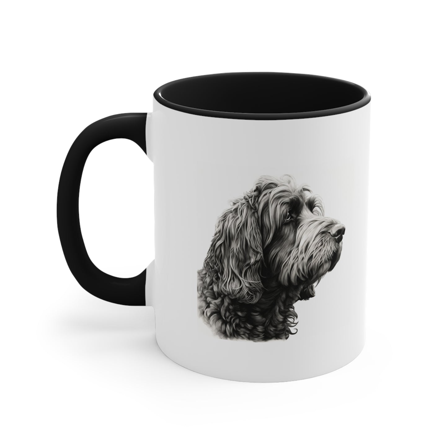 11 oz Accent Coffee Mug - Double-Sided Newfypoo Portrait - Perfect for Dog Lovers & Morning Brew