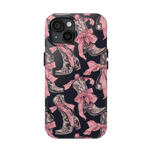 Bows and Boots 3 Phone Case for iPhone - Lightweight, Impact Resistant, Wireless Charging Compatible