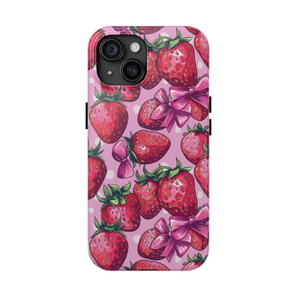 Bows and Berries Phone Case for iPhone - Lightweight, Impact Resistant, Wireless Charging Compatible