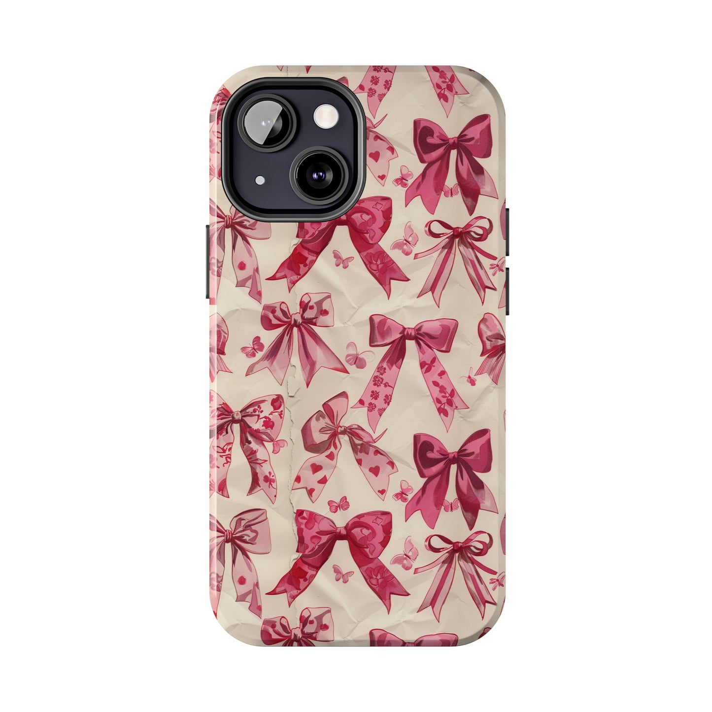 Pink Bows 3 Phone Case for iPhone - Lightweight, Impact Resistant, Wireless Charging Compatible