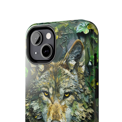 The Arte Povera Style Wolf Head Phone Case for iPhone - Lightweight, Impact Resistant, Wireless Charging Compatible