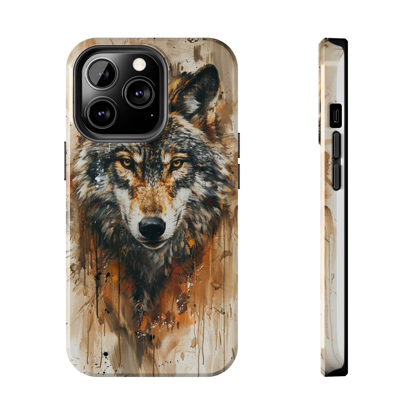 Calligraffiti Style Wolf Phone Case for iPhone - Lightweight, Impact Resistant, Wireless Charging Compatible