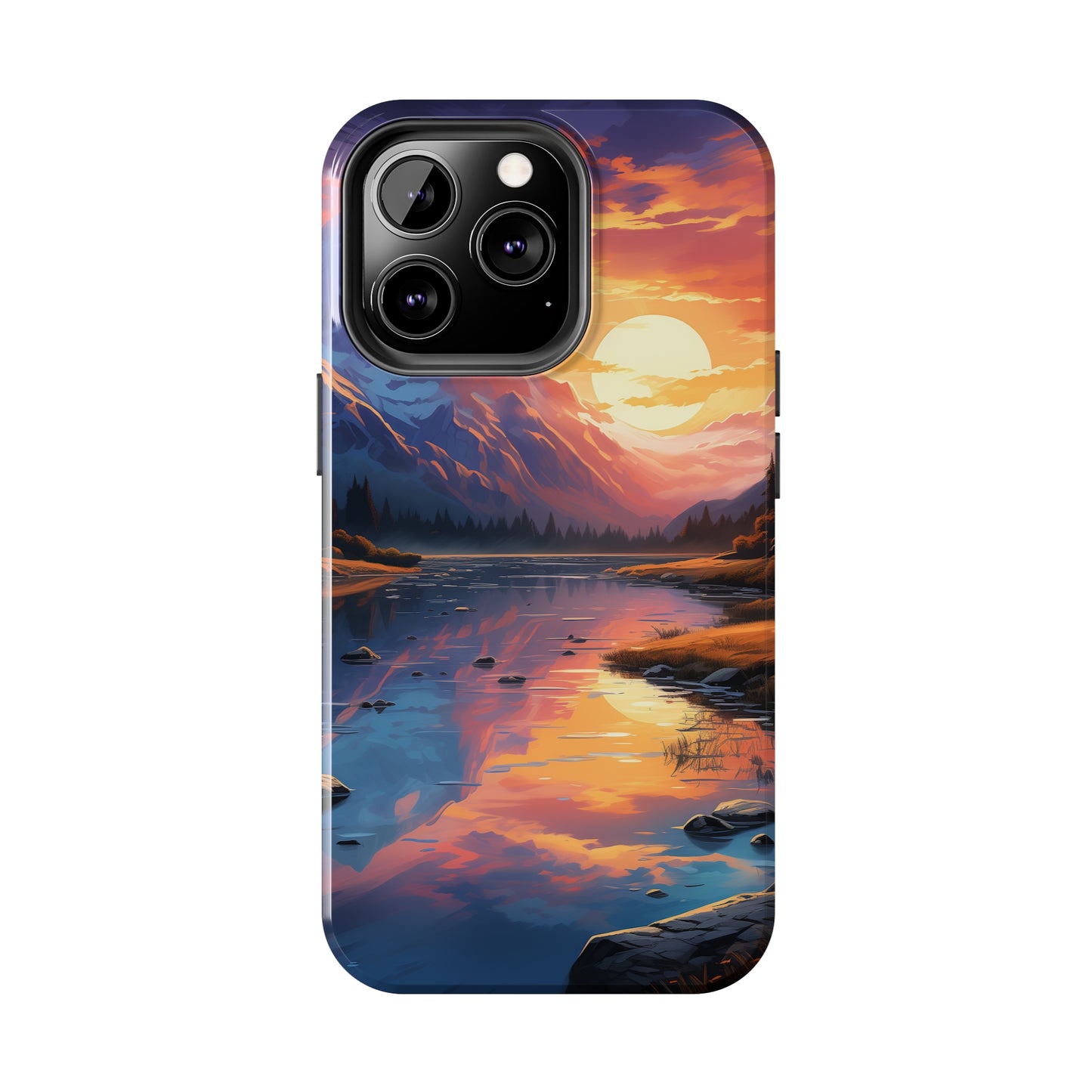 Serene Scene Phone Case for iPhone - Lightweight, Impact Resistant, Wireless Charging Compatible