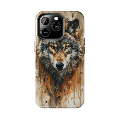 Calligraffiti Style Wolf Phone Case for iPhone - Lightweight, Impact Resistant, Wireless Charging Compatible