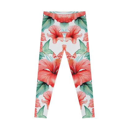 Tropical Hibiscus Leggings - Stylish & Comfy for Active Lifestyles