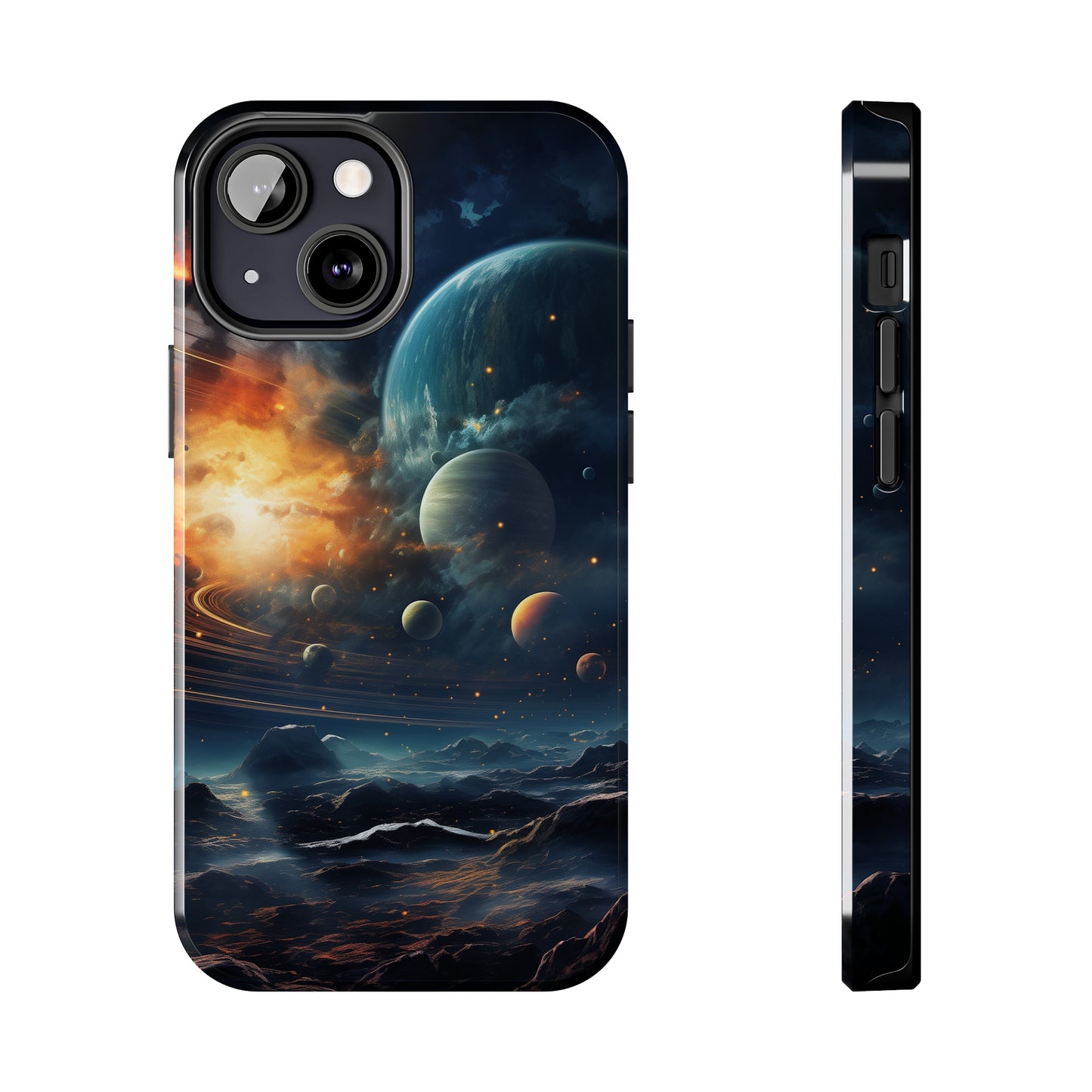 Space Planet Phone Case for iPhone - Lightweight, Impact Resistant, Wireless Charging Compatible