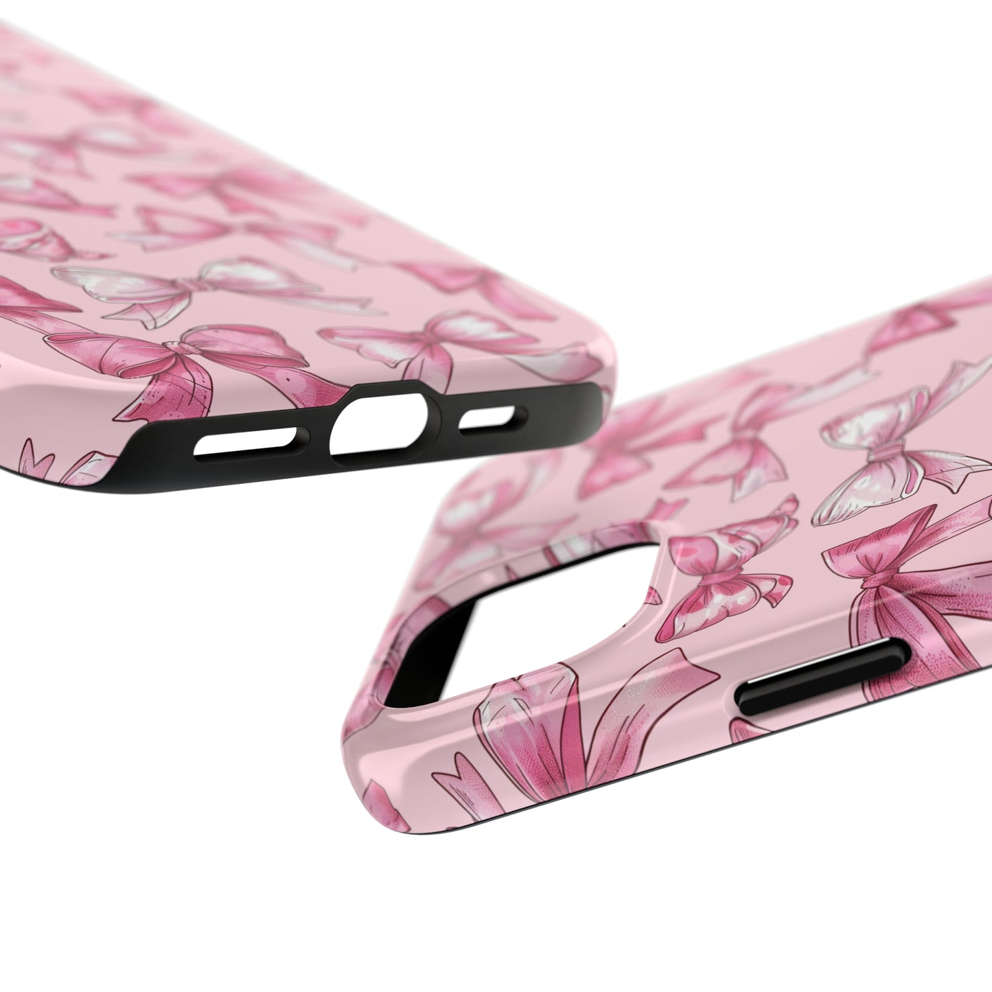 Pink Bows Phone Case for iPhone - Lightweight, Impact Resistant, Wireless Charging Compatible