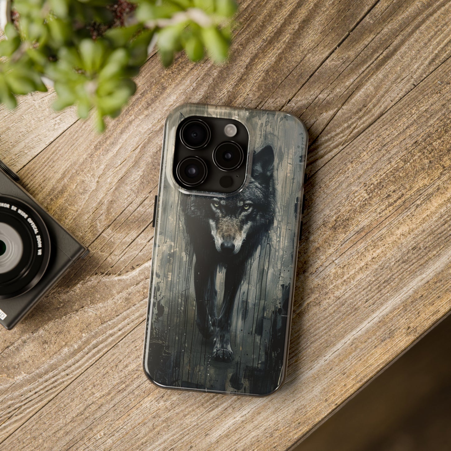 The Arte Povera Style Wolf Phone Case for iPhone - Lightweight, Impact Resistant, Wireless Charging Compatible