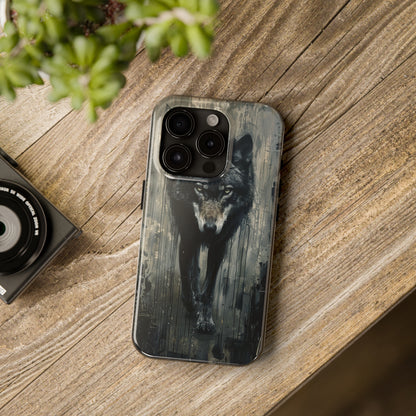 The Arte Povera Style Wolf Phone Case for iPhone - Lightweight, Impact Resistant, Wireless Charging Compatible