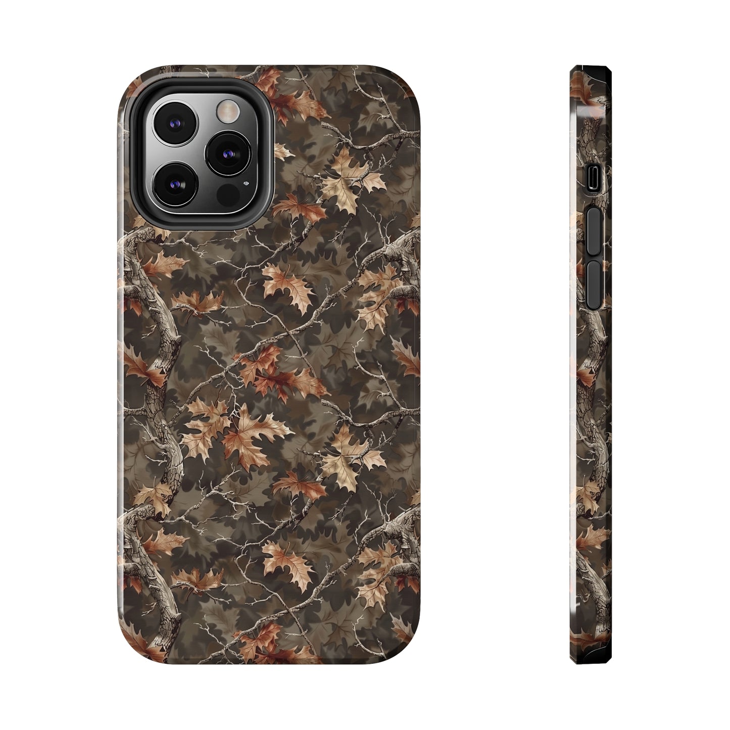 Brown Camo Phone Case for iPhone - Lightweight, Impact Resistant, Wireless Charging Compatible