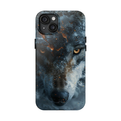 Grey Wolf Head Phone Case for iPhone - Lightweight, Impact Resistant, Wireless Charging Compatible