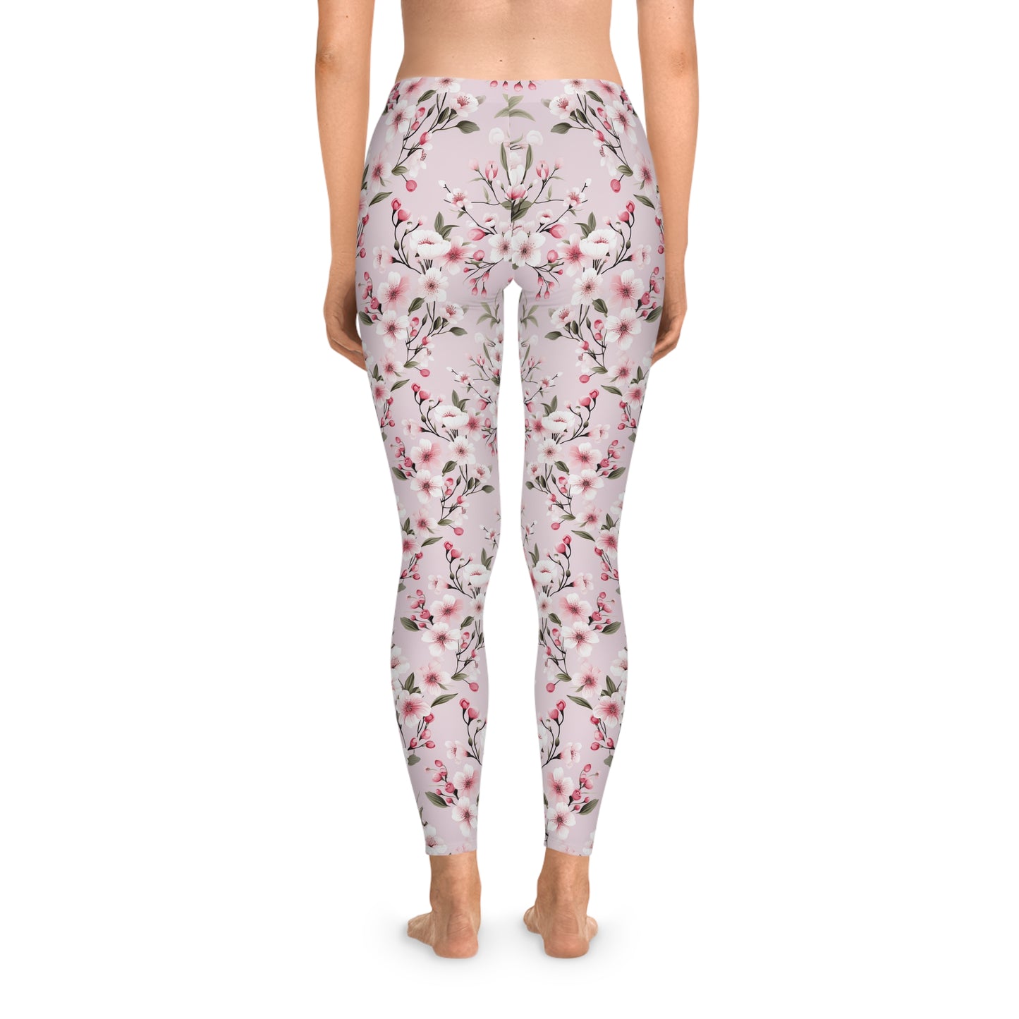 Cherry Blossom Flower Stretchy Leggings