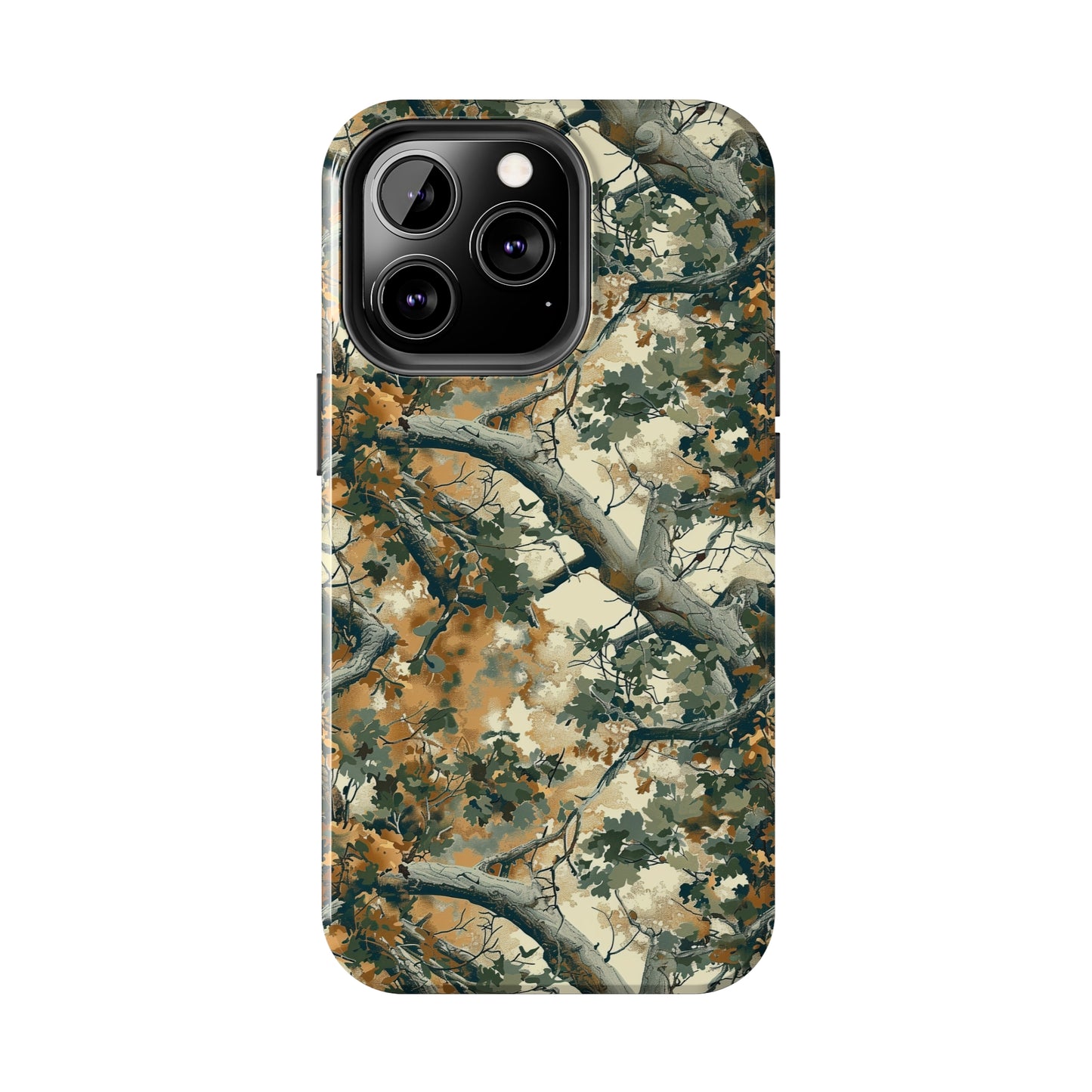 Brown Tree Camo Phone Case for iPhone - Lightweight, Impact Resistant, Wireless Charging Compatible