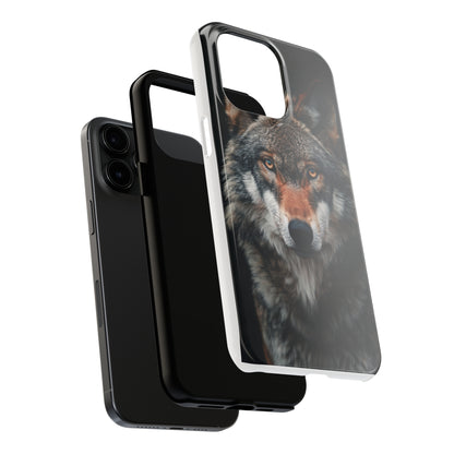 The Arte Povera Style Wolf Head 2 Phone Case for iPhone - Lightweight, Impact Resistant, Wireless Charging Compatible