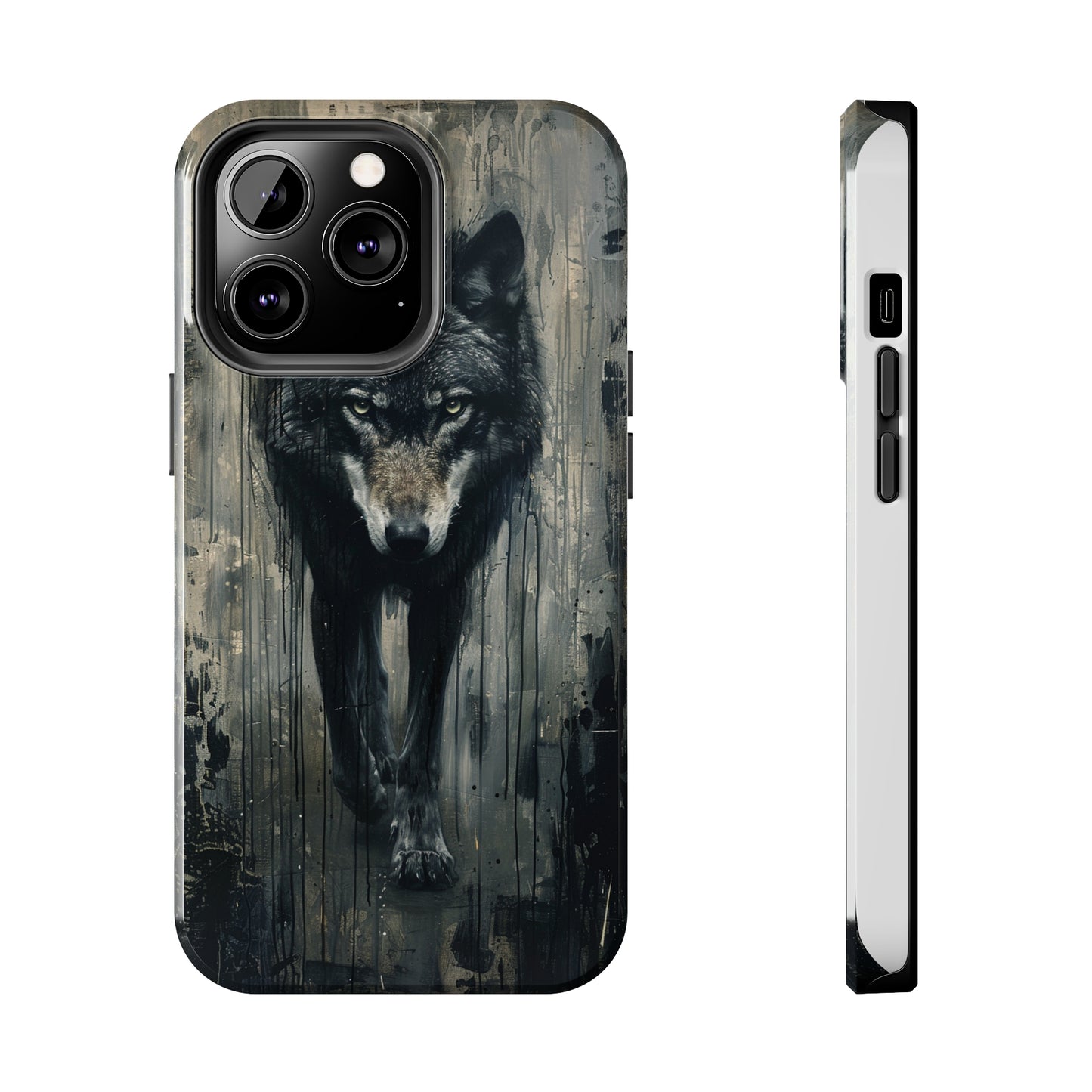 The Arte Povera Style Wolf Phone Case for iPhone - Lightweight, Impact Resistant, Wireless Charging Compatible