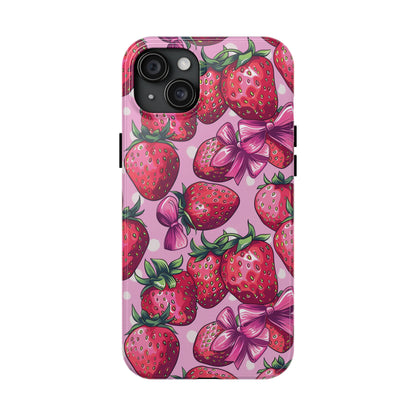 Bows and Berries Phone Case for iPhone - Lightweight, Impact Resistant, Wireless Charging Compatible