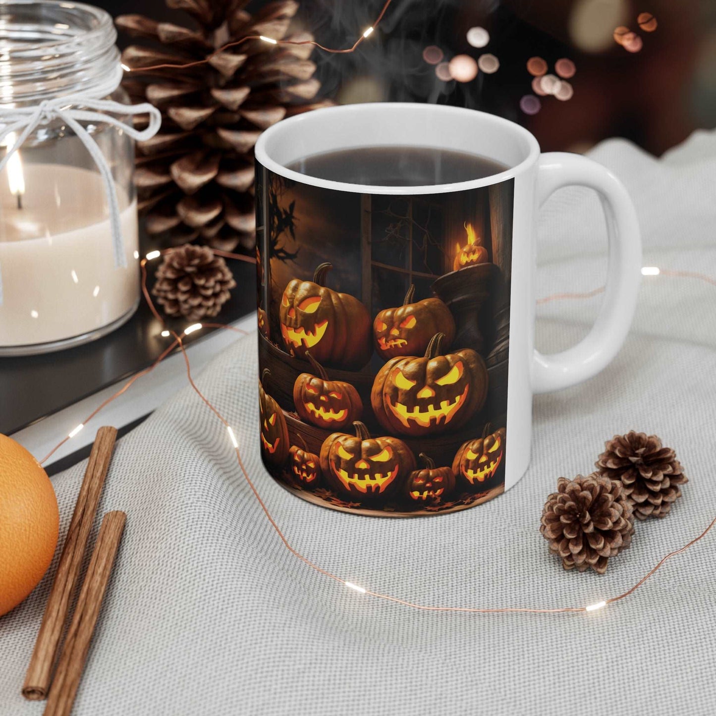 This Pumpkin Coffee Mug Will Make Your Mornings More Spooky - 11oz Ceramic Scary Mug